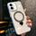 Per iPhone 16 Love Glitter Powder MagSafe Holder Custodia per telefono con pellicola per obiettivo (argento)