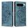 Per Google Pixel 9 Pro XL Custodia per telefono in pelle smerigliata retrò con motivo mandala in rilievo (blu)
