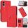 Custodia in pelle con fibbia a forma di triangolo per Fujitsu Arrows We2 (rossa) Custodia in pelle con fibbia a forma di triangolo per Fujitsu Arrows We2 (rossa)