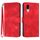 Custodia in pelle effetto pelle per Sharp Basio Active con motivo a 3 linee (rossa) Custodia in pelle effetto pelle per Sharp Basio Active con motivo a 3 linee (rossa)