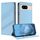 Custodia in pelle retrò con portafoglio multifunzionale in rilievo per Google Pixel 8 (azzurro chiaro)