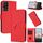 Custodia in pelle con fibbia a motivo triangolare per TCL 40 SE (rosso)