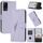 Custodia in pelle con fibbia a motivo triangolare per TCL 40 XL (viola chiaro) Custodia in pelle con fibbia a motivo triangolare per TCL 40 XL (viola chiaro)