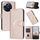 Custodia in pelle con fibbia e motivo triangolare per TCL 50 NxtPaper (oro rosa) Custodia in pelle con fibbia e motivo triangolare per TCL 50 NxtPaper (oro rosa)