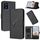 Custodia in pelle con fibbia a motivo triangolare per TCL 501 (nera)