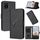 Custodia in pelle con fibbia a motivo triangolare per TCL 502 (nera)