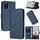 Custodia in pelle con fibbia a motivo triangolare per TCL 502 (blu reale)