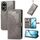 Custodia in pelle con stampa mandala floreale per Huawei Nova 13 (grigio)