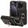 Custodia in pelle per iPhone 16 Pro con anello multifunzionale, verticale, con chiusura a portafoglio e retro (nera) Custodia in pelle per iPhone 16 Pro con anello multifunzionale, verticale, con chiusura a portafoglio e retro (nera)