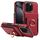 Custodia per iPhone 16 Pro con anello multifunzionale, verticale, con portafoglio e cover posteriore in pelle (rossa) Custodia per iPhone 16 Pro con anello multifunzionale, verticale, con portafoglio e cover posteriore in pelle (rossa)
