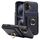 Custodia in pelle per iPhone 16 Plus con anello multifunzione verticale e flip, con retro a portafoglio (blu scuro)