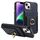 Custodia in pelle per iPhone 15 Plus con anello multifunzione verticale e flip cover posteriore (blu scuro) Custodia in pelle per iPhone 15 Plus con anello multifunzione verticale e flip cover posteriore (blu scuro)