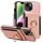 Custodia in pelle per iPhone 15 con anello multifunzionale e flip verticale, con portafoglio e cover posteriore (oro rosa) Custodia in pelle per iPhone 15 con anello multifunzionale e flip verticale, con portafoglio e cover posteriore (oro rosa)