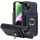 Custodia in pelle per iPhone 15 con anello multifunzione verticale e flip cover posteriore (blu scuro) Custodia in pelle per iPhone 15 con anello multifunzione verticale e flip cover posteriore (blu scuro)