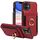 Custodia in pelle per iPhone 11 con anello multifunzionale e flip verticale, con custodia posteriore (rossa) Custodia in pelle per iPhone 11 con anello multifunzionale e flip verticale, con custodia posteriore (rossa)