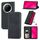 Custodia a libro magnetica in pelle con effetto retrò per Huawei Mate 70 (nera) Custodia a libro magnetica in pelle con effetto retrò per Huawei Mate 70 (nera)