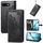 Custodia in pelle con stampa mandala floreale per Google Pixel 9a (nera)