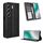 Custodia in pelle con texture retrò e fibbia magnetica per Tecno Camon 40 Pro 4G / 5G (nera)