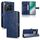 Custodia in pelle con trama a nido d'ape per Tecno Camon 40 Premier (blu)