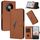 Custodia in pelle con fibbia a triangolo per ZTE Blade A73 5G (marrone)