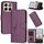 Custodia in pelle con fibbia a triangolo per ZTE Blade V70 (viola scuro)