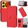 Custodia in pelle con fibbia a triangolo per ZTE Nubia Music 2 (rossa)
