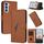 Custodia in pelle con fibbia a motivo triangolare per ZTE nubia S 5G A403ZT (marrone) Custodia in pelle con fibbia a motivo triangolare per ZTE nubia S 5G A403ZT (marrone)