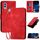 Custodia a libro in pelle con motivo a farfalla in rilievo per Kyocera Android One S10 / S9 con cordino (rosso) Custodia a libro in pelle con motivo a farfalla in rilievo per Kyocera Android One S10 / S9 con cordino (rosso)