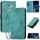 Custodia a libro in pelle con motivo a farfalla in rilievo per Kyocera Basio 4 / Kantan Sumaho 2 A001KC con cordino (azzurro chiaro) Custodia a libro in pelle con motivo a farfalla in rilievo per Kyocera Basio 4 / Kantan Sumaho 2 A001KC con cordino (azzurro chiaro)