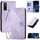 Custodia a libro in pelle con motivo a farfalla in rilievo per TCL 20 R 5G con cordino (viola chiaro) Custodia a libro in pelle con motivo a farfalla in rilievo per TCL 20 R 5G con cordino (viola chiaro)