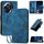 Custodia a libro in pelle con motivo a farfalla in rilievo per TCL 50 NxtPaper con cordino (blu scuro) Custodia a libro in pelle con motivo a farfalla in rilievo per TCL 50 NxtPaper con cordino (blu scuro)
