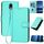 Custodia per telefono in pelle con fibbia in fibra di carbonio per Kyocera DIGNO BX YX0070 con cordino (azzurro chiaro) Custodia per telefono in pelle con fibbia in fibra di carbonio per Kyocera DIGNO BX YX0070 con cordino (azzurro chiaro)