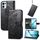 Custodia in pelle goffrata con motivo a farfalla e fiori per OPPO Reno13 (nera)