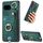 Custodia per telefono con anello e passante per Google Pixel 9a, effetto pelle retrò (verde) Custodia per telefono con anello e passante per Google Pixel 9a, effetto pelle retrò (verde)