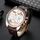 CAGARNY 6822 Orologio da uomo con calendario giornaliero, cinturino doppio fuso orario, quadrante grande, al quarzo (quadrante bianco, cinturino in pelle marrone scuro) CAGARNY 6822 Orologio da uomo con calendario giornaliero, cinturino doppio fuso orario, quadrante grande, al quarzo (quadrante bianco, cinturino in pelle marrone scuro)