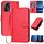 Custodia in pelle con fibbia in fibra di carbonio per ZTE Blade A72s YX0070 con cordino (rosso) Custodia in pelle con fibbia in fibra di carbonio per ZTE Blade A72s YX0070 con cordino (rosso)