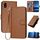 Custodia in pelle con fibbia in fibra di carbonio per ZTE Kantan Sumaho 4 A402ZT YX0070 con cordino (caffè) Custodia in pelle con fibbia in fibra di carbonio per ZTE Kantan Sumaho 4 A402ZT YX0070 con cordino (caffè)