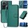 Custodia per telefono in pelle con fibbia in fibra di carbonio per TCL 503 YX0070 con cordino (verde scuro) Custodia per telefono in pelle con fibbia in fibra di carbonio per TCL 503 YX0070 con cordino (verde scuro)