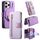 Custodia in pelle con cerniera ad anello per iPhone 16 Pro Max, anti-RFID, con protezione MagSafe (viola) Custodia in pelle con cerniera ad anello per iPhone 16 Pro Max, anti-RFID, con protezione MagSafe (viola)