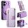 Custodia in pelle con blocco RFID e MagSafe per iPhone 16 Plus (viola)