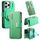 Custodia in pelle con cerniera ad anello per iPhone 13 Pro, anti-RFID, MagSafe (verde) Custodia in pelle con cerniera ad anello per iPhone 13 Pro, anti-RFID, MagSafe (verde)