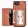Custodia per iPhone 16e con porta carte magnetico in fibra di carbonio e blocco RFID (marrone)