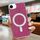 Custodia per iPhone 16e MagSafe in acrilico trasparente con glitter (rosso rosa) Custodia per iPhone 16e MagSafe in acrilico trasparente con glitter (rosso rosa)