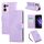 Custodia in pelle con 3 slot per carte di credito e motivo a fiori di rosa per OPPO Reno13 Pro 5G (viola)
