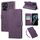 Custodia in pelle con 3 slot per carte e motivo a fiori di rosa per Realme 9i 5G (viola scuro) Custodia in pelle con 3 slot per carte e motivo a fiori di rosa per Realme 9i 5G (viola scuro)