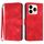 Custodia in pelle con motivo a linee per ZTE Axon 60 (rossa)