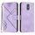 Custodia in pelle con motivo a linee per ZTE Blade A32 (viola chiaro)