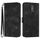 Custodia in pelle con motivo a linee per ZTE Blade A32 (nera)