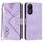 Custodia in pelle con motivo a linee per ZTE Blade A34 (viola chiaro)