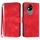 Custodia in pelle con motivo a linee per ZTE Blade A35 Lite (rossa)